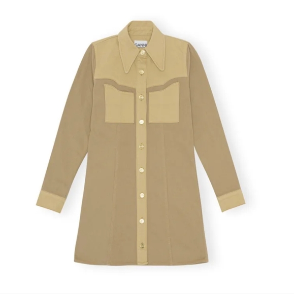 GANNI organic cotton western mini dress size 14